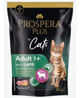 Konservi kaķiem - Prospera Plus, Cat Pouch Adult 1+, Lamb and Pu