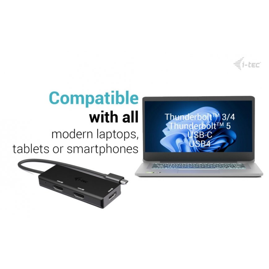 i-tec C31TRIPLE4KHDMIPD видео кабель адаптер 0,2 m USB Type-C 3 x HDMI Черный – 5
