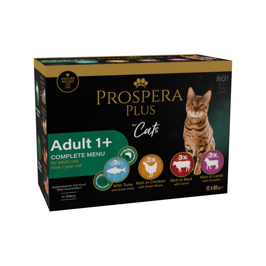 Prospera Plus Kaķis Pieaugušajiem 1+ Kapsiņas Multipakā 12x 85g