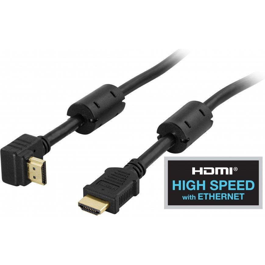 Deltaco HDMI-1010V HDMI kabelis 1 m HDMI Type A (Standard) Melns