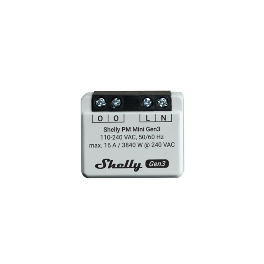 Shelly PM Mini Gen3 Viedais slēdzis 1P Pelēks