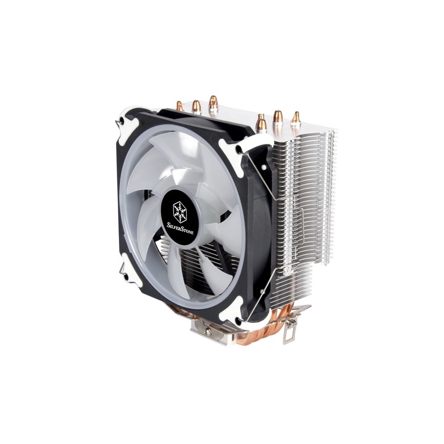 Silverstone AR12 RGB Процессор Кулер 12 cm Черный, Нержавеющая сталь, Белый – 2
