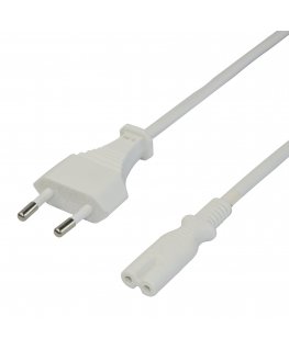 Deltaco 1902293 elektrības kabelis Balts 1,5 m CEE7/16 IEC C7