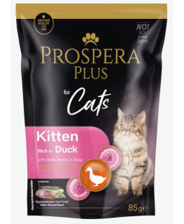 Konservi kaķēniem - Prospera Plus, Cat Pouch Kitten, Duck and Gr
