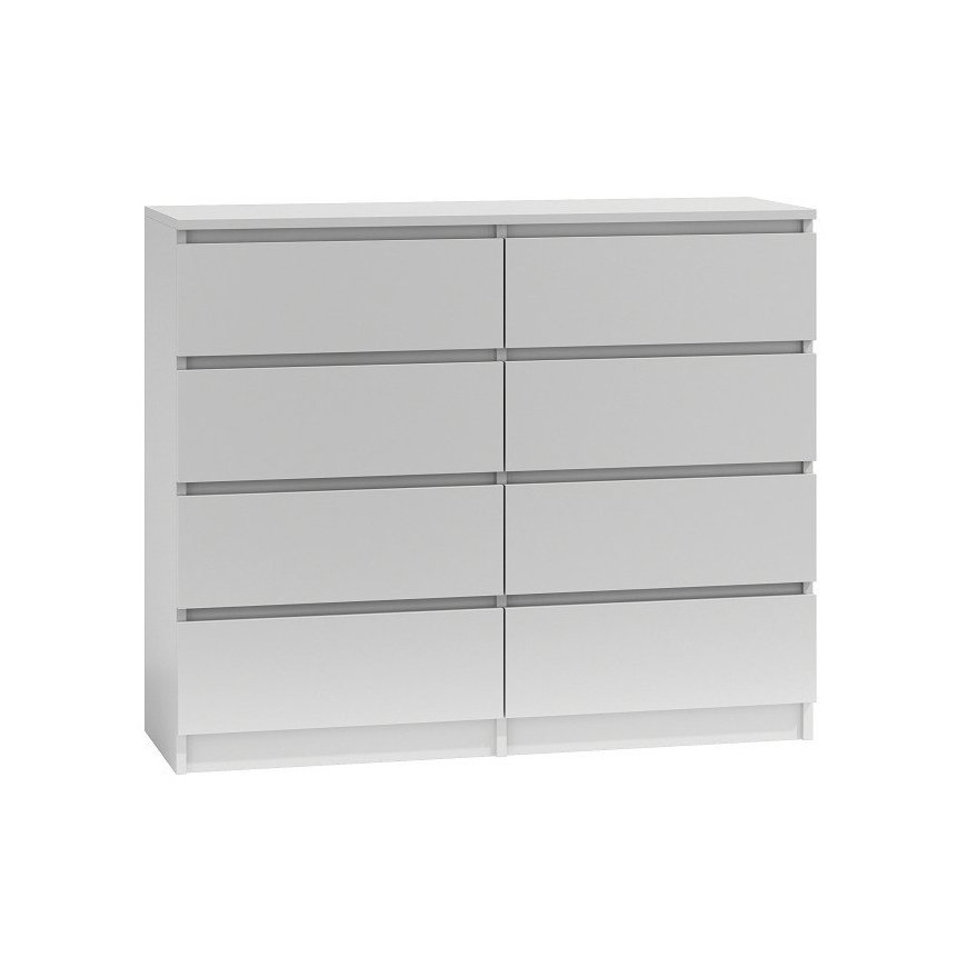 Topeshop M8 120 BIEL riidekapp ja sahtlitega kummut
