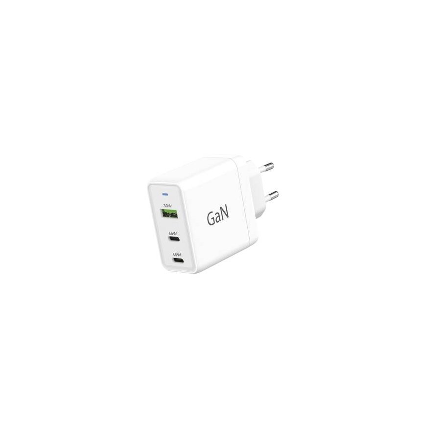 Winner Group WG - GaN Network Charger 3x USB, 1x USB-A 30W + 2x USB-C 65W, white – 2