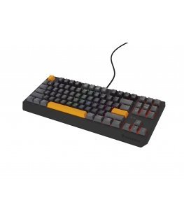 GENESIS Thor 230 TKL клавиатура Игровой USB + RF Wireless + Bluetooth QWERTY Черный, Серый, Оранжевый
