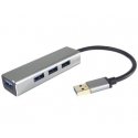 PremiumCord USB3.2A to USB3.2 A + 3x USB2.0 A Hub, SuperSpeed 5Gbps, Aluminum Case