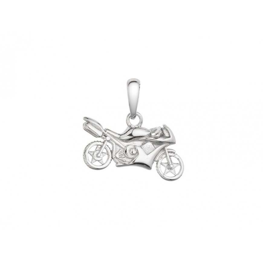 Evolution Group Stylish Silver Pendant "Motorcycle" 64008