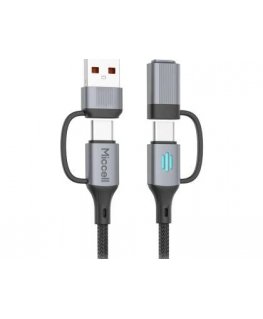 Orno Кабель USB-A/C - USB-C/Lightning Miccell VQ-D145, 240W, 1м, черный