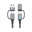 Orno USB-A/C - USB-C/Lightning Cable Miccell VQ-D145, 240W, 1m, black Orno USB-A/C - USB-C/Lightning Cable Miccell VQ-D145, 240W, 1m, black