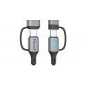 Orno USB-A/C - USB-C/Lightning kaabel Miccell VQ-D145, 240W, 1m, musta