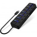 CONNECT IT USB Hub Mighty Switch 2, 4xUSB 3.0, 3xUSB 2.0, väline, musta CONNECT IT USB Hub Mighty Switch 2, 4xUSB 3.0, 3xUSB 2.0, väline, musta