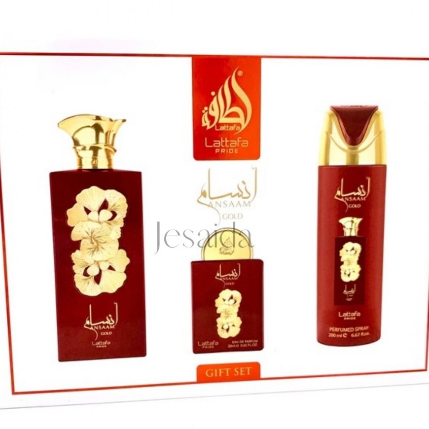 Lattafa Ansaam Gold EDP 100 ml + EDP 20 ml + Deodorantti 200 ml
