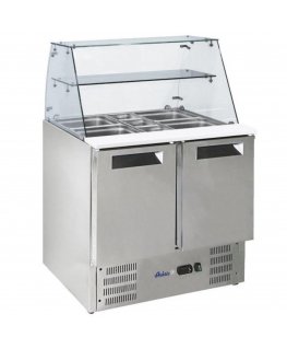 Arktic Two-Door Salad Cooling Table with Glass Extension 2x GN1/1 3x GN 1/6 247 l - Hendi 236185