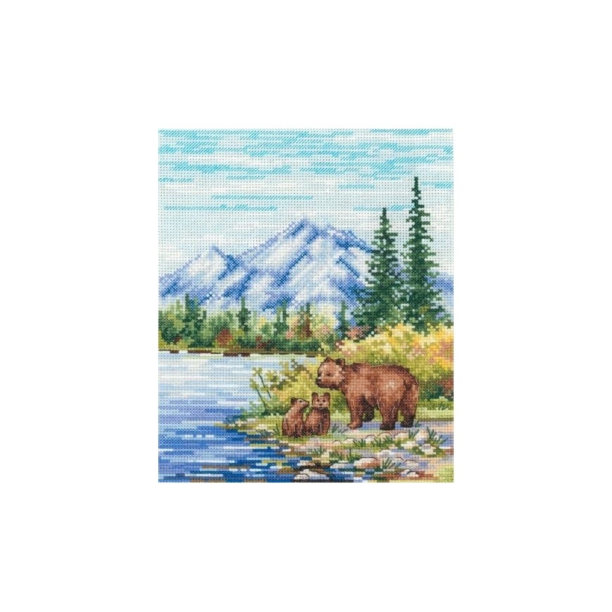 Beldizart Krusts šuvinēšanas komplekts "Pie kalnu upes" 20x16 cm SNV-934