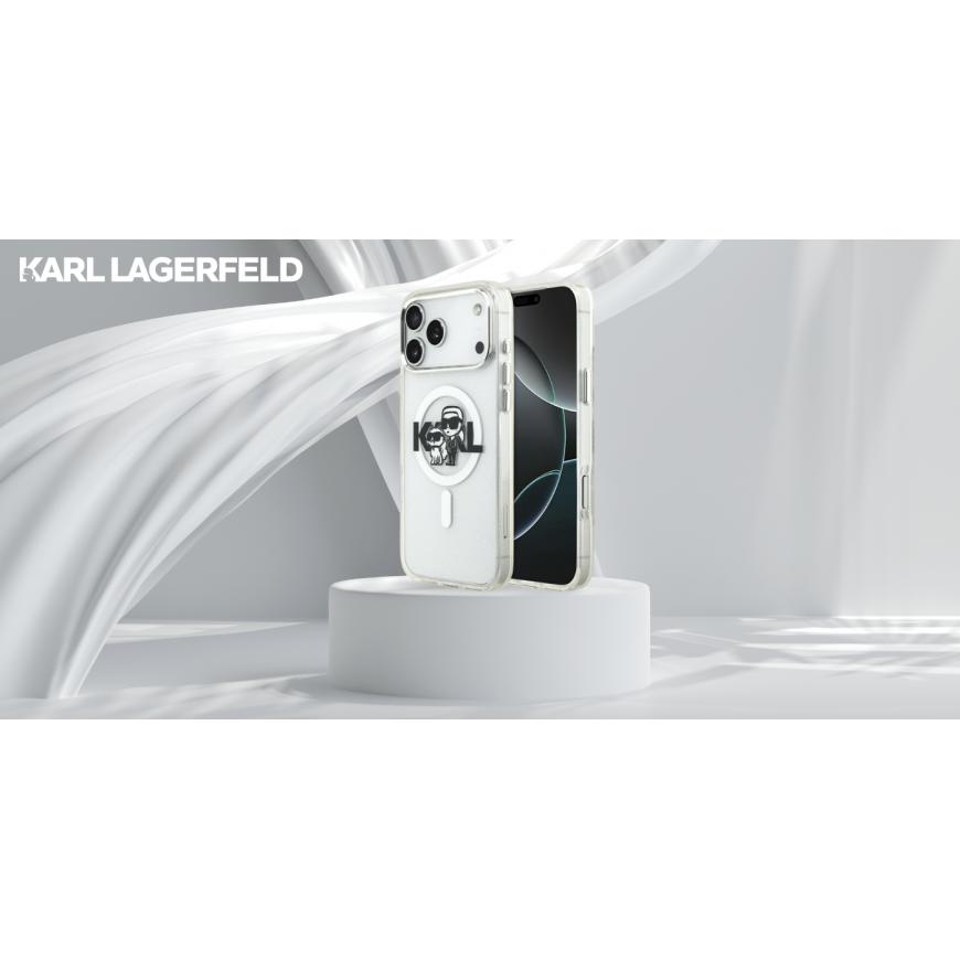 Karl Lagerfeld IML Karl Sketch Logo MagSafe maciņš Apple iPhone 17 Pro Clear