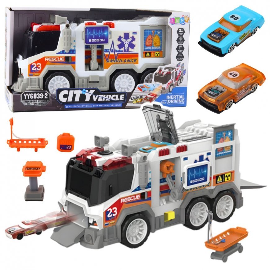 Lean Toys kiirabi auto valgusega ja heliefektidega, 35.5x13x17 cm – 2