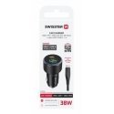 Swissten PD USB-C / USB Automašīnas Lādētājs 38W ar USB-C - USB-C Kabeli 1m Swissten PD USB-C / USB Automašīnas Lādētājs 38W ar USB-C - USB-C Kabeli 1m
