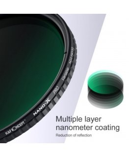 Kameran Suodatin - K&F Concept Nano-X Säädettävä ND2-ND32 72mm