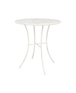 Стол Home4You JASMINE D70xH75см, антикварный белый металл