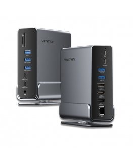Vention TPUH0 laptop dock/port replicator Wired USB 3.2 Gen 2 (3.1 Gen 2) Type-C Black, Grey