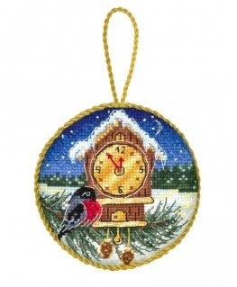 Набор для вышивания крестиком Beldizart "Лесные часы. Pinkeep" 9x9 см SNV-905