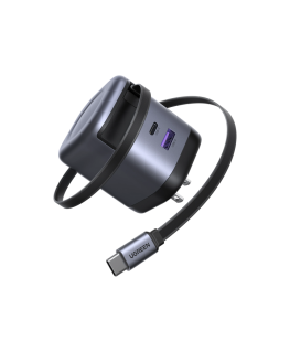 UGREEN 65W GaN быстрая зарядка с выдвижным кабелем