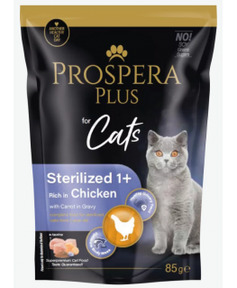 Konservi kaķiem - Prospera Plus, Cat Pouch Sterilized 1+, Chicke