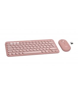 Logitech 920-012241 keyboard Mouse included Universal RF Wireless + Bluetooth QWERTY US International Pink