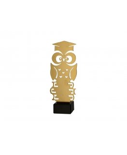 Metal Trophy with Marble Base - Education - Owl