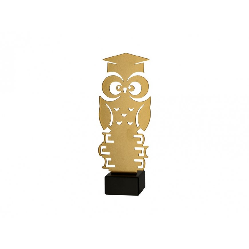 Metal Trophy with Marble Base - Education - Owl