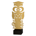 Metal Trophy with Marble Base - Education - Owl Metal Trophy with Marble Base - Education - Owl
