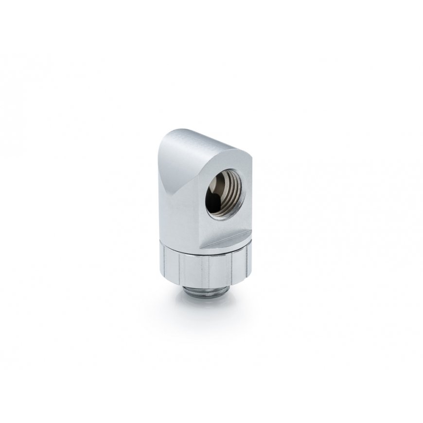 Bitspower Artemis 90 Kraadi Ühendus - pööratav, liivapritsitud hõbedane
