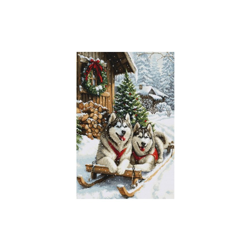 Luca S Kryželiu siuvinējuma komplekts. "Ziemeļu ziemas maģija" 32 x 48 cm SB722 – 2