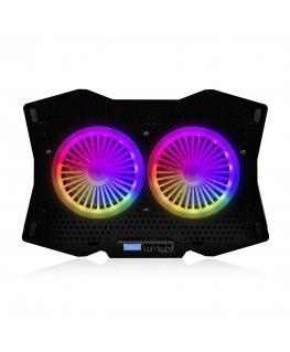 Modecom MC-CF18 RGB atdzesējošais paliktnis portatīvajiem datoriem 45,7 cm (18") 1200 RPM Melns