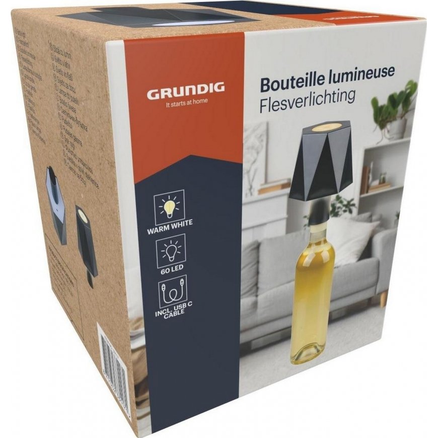 Lubinas valaisin GRUNDIG pullo 60LED musta