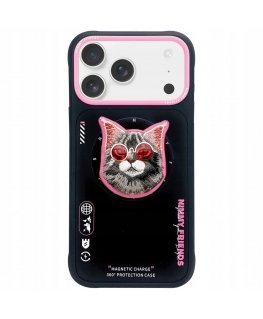 NIMMY klaasikate GLASSES COOL CAT, ühilduv „MagSafe“iga, mõeldud IPHONE 17-le, must, roosa