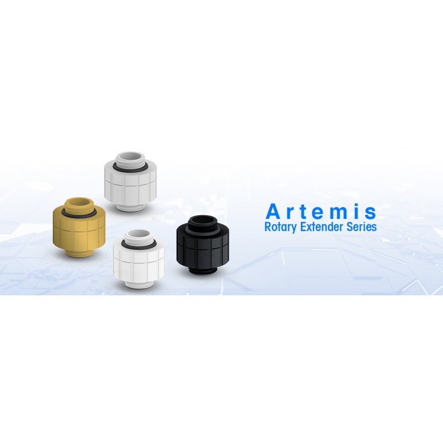 Bitspower Artemis Rotary Extender - matinė juoda
