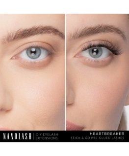 Nanolash DIY Eyelash Extensions Stick & Go Clusters of Artificial Lashes with Heartbreaker Applicator 36 pcs.