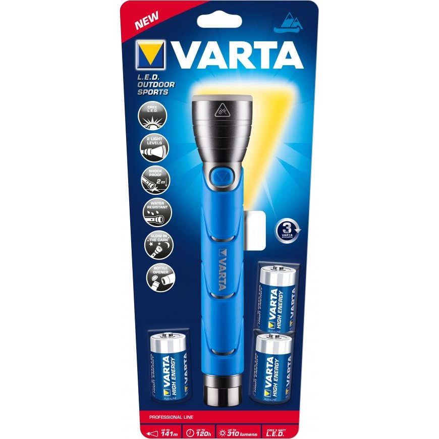 Varta 18629101421 Juoda, Mėlyna Rankinis žibintuvėlis LED