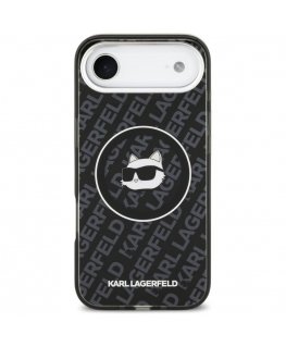 Dėklas Karl Lagerfeld IML Choupette Head Logo MagSafe do iPhone Air juodas