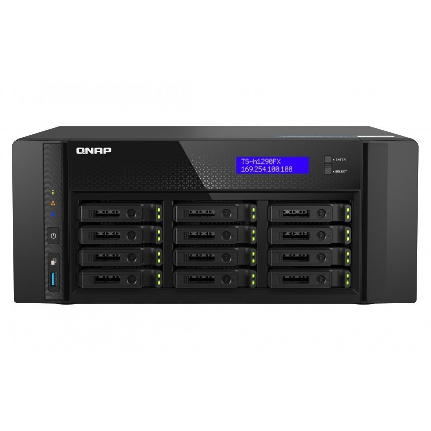 QNAP TS-h1290FX NAS Tower EPYC 7232P 64 GB DDR4 0 TB QuTS hero Juoda