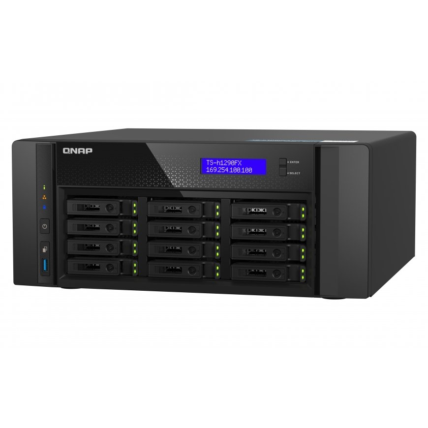 QNAP TS-h1290FX NAS Tower EPYC 7232P 64 GB DDR4 0 TB QuTS hero Black – 5