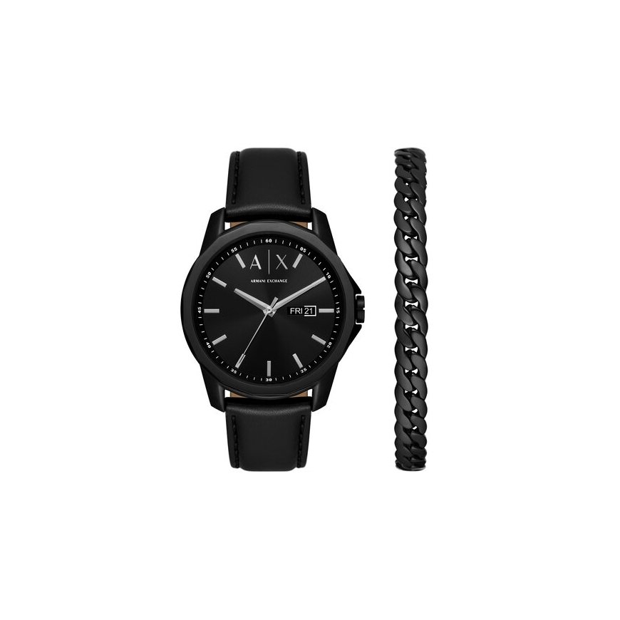 Armani kello Lahjasetti Leren + rannekoru AX7147SET