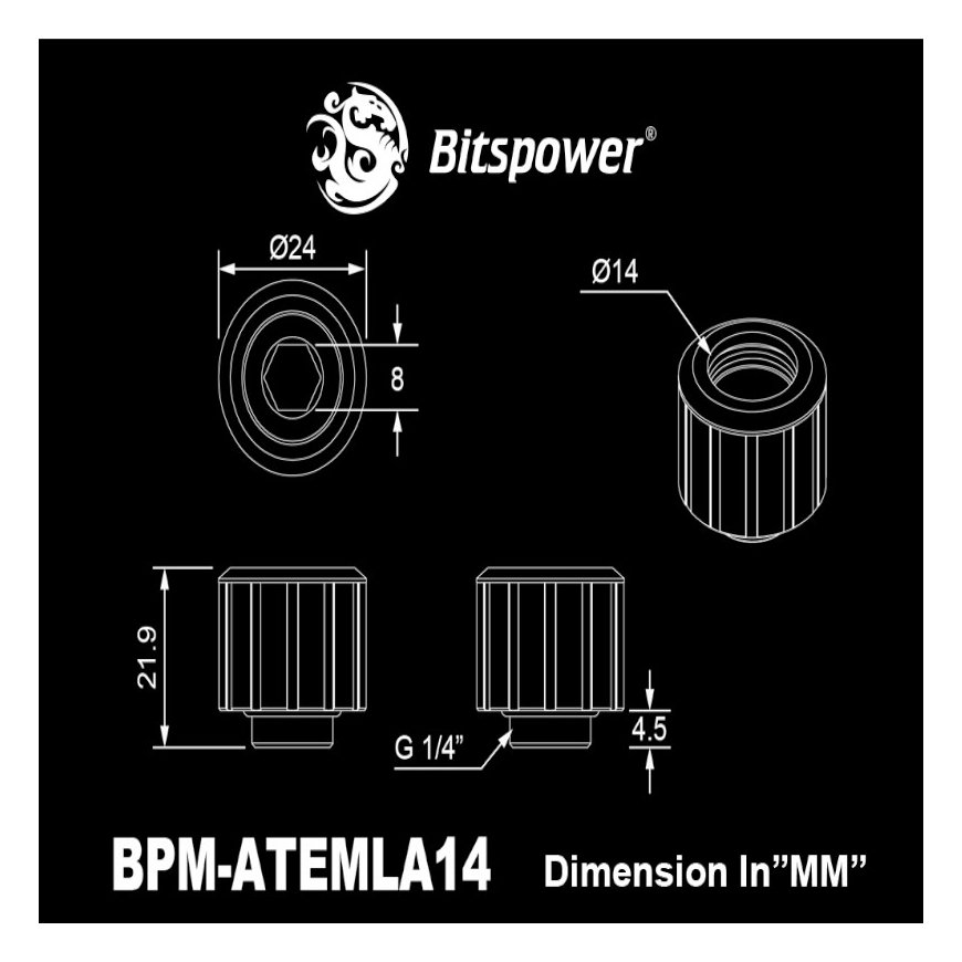 Bitspower Artemis Advanced Multi-Link OD 14MM jaoks - Sandblast hõbedane – 2