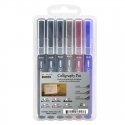 Colored Calligraphy Pens Marvy Calligraphy 6000-6BX 3 different lines, 6 pcs. Colored Calligraphy Pens Marvy Calligraphy 6000-6BX 3 different lines, 6 pcs.