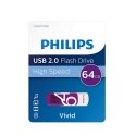 Philips FM64FD05B USB atmintukas 64 GB USB A tipo 2.0 Violetinė, Balta Philips FM64FD05B USB atmintukas 64 GB USB A tipo 2.0 Violetinė, Balta