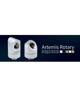 Bitspower Artemis 45 Grādu Fitting - rotējošs, platīna pelēks