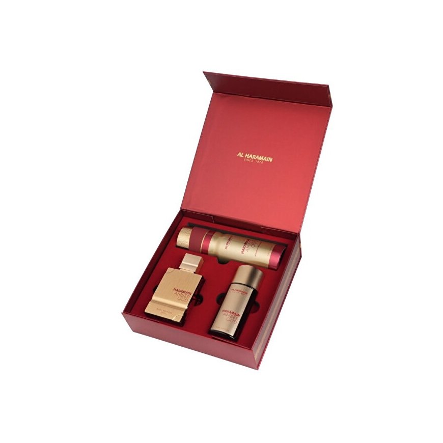 Al Haramain Amber Oud Ruby Edition - EDP 75 ml + EDP 30 ml + kūno šydas 250 ml
